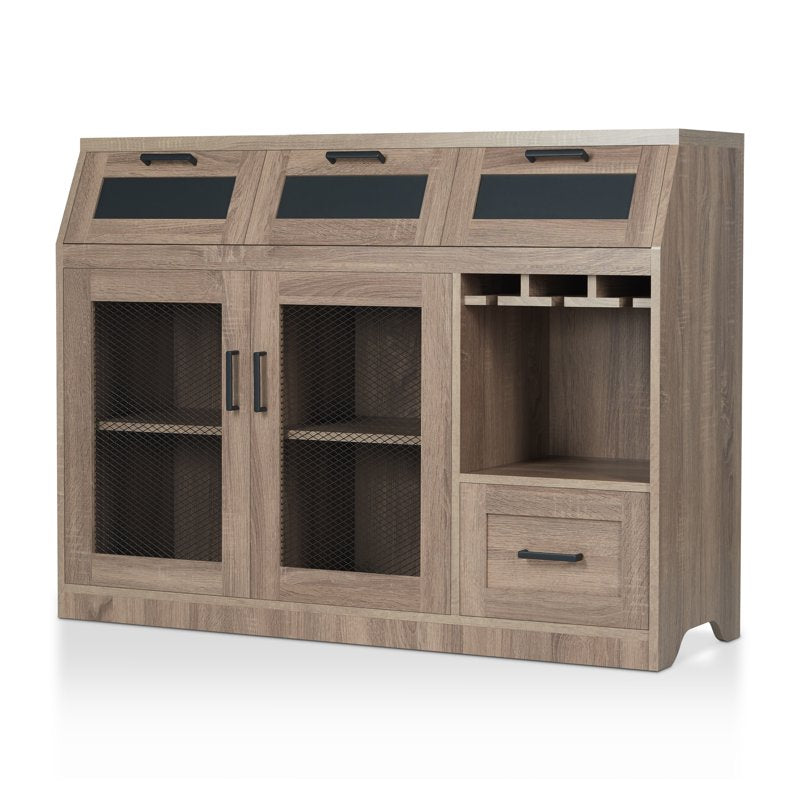 Industrial Multi-Storage Dining Buffet - Chestnut Brown