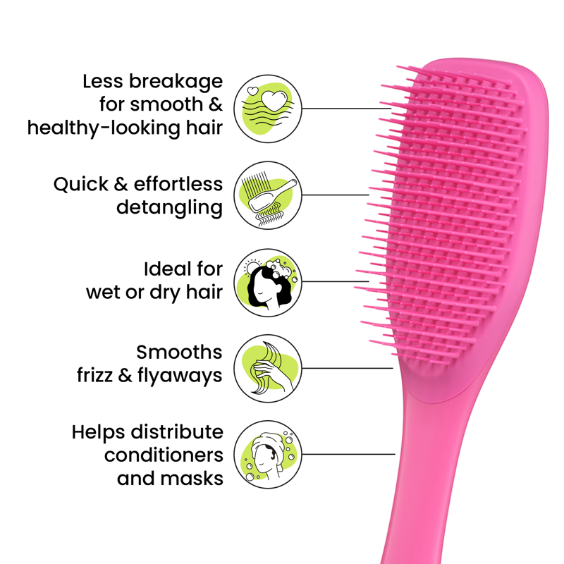 Essential Detangling Hair Brush - Ergonomic Handle for Wet & Dry Hair