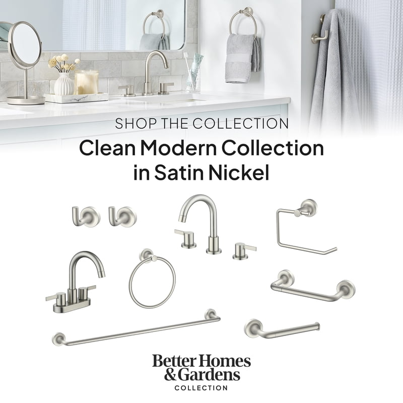 (2 Pack) Modern Wall Mount Towel Ring - Satin Nickel Bathroom Accessories