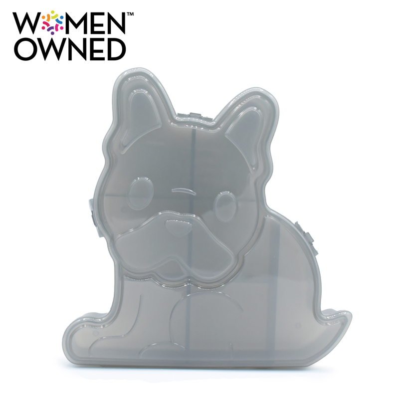Toddler Snack Cup - BPA-Free Bulldog Design - Gray
