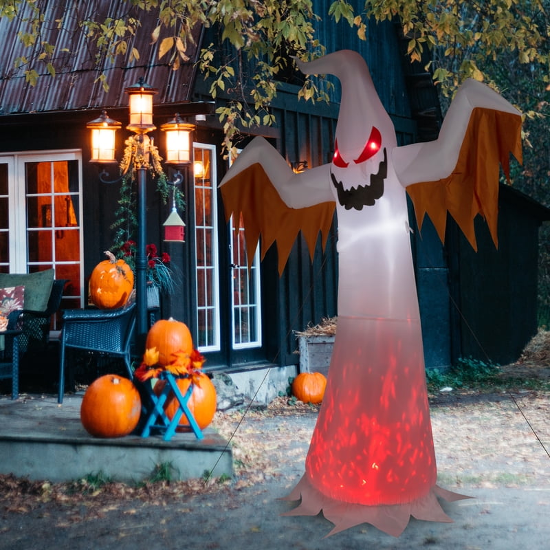 12 FT Inflatable Ghost Halloween Yard Decoration with Lights & Stakes