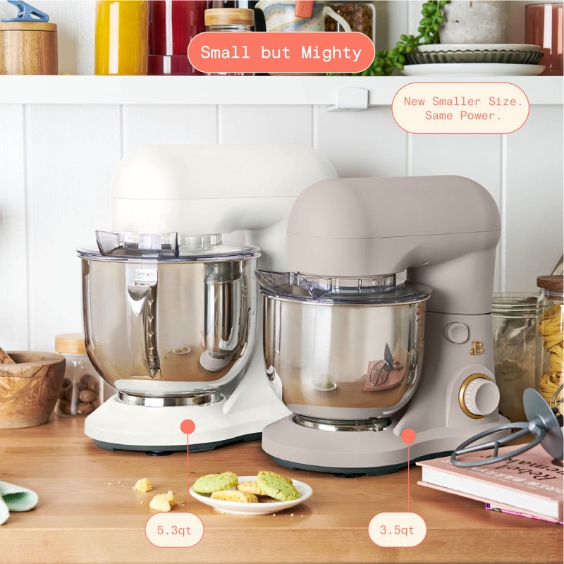 3.5 Qt Stand Mixer - Porcini Taupe with Beater, Dough Hook & Whisk