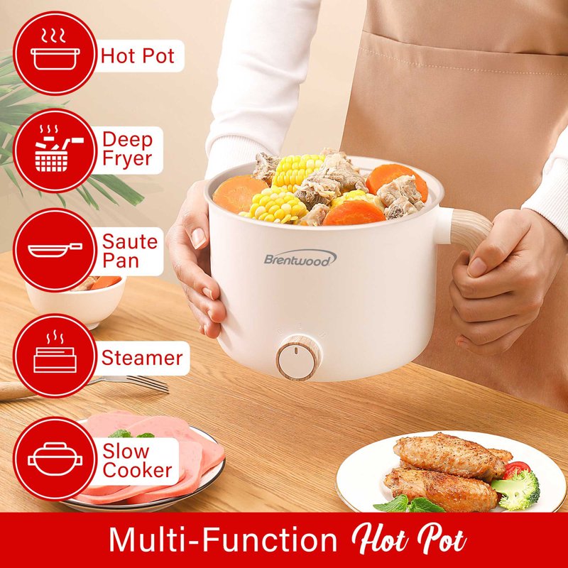 1.6-Qt Multi-Function Electric Hot Pot Cooker - Ceramic Non-Stick