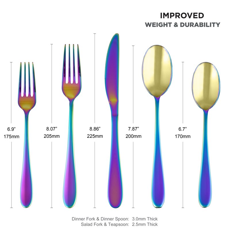 Byram Rainbow Mirror 20-Piece Flatware Set - 3 Pack, Service for 4