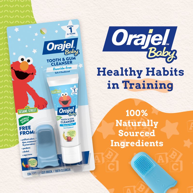 Baby Tooth and Gum Cleanser with Finger Brush - Fluoride-Free 1oz