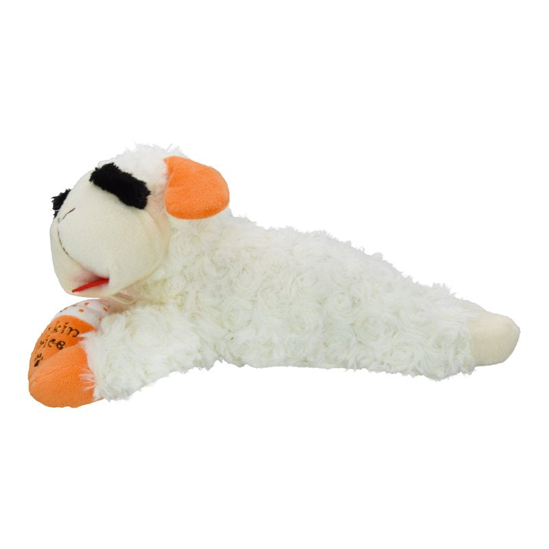 Multipet Lamb Chop Pupkin Spice Latte Dog Toy - Pumpkin Scented Plush Interactive Squeaker Medium Dog Toy
