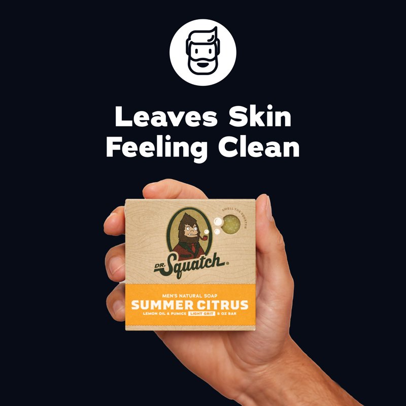 Summer Citrus Natural Bar Soap for Men - Exfoliating Body Soap with Shea Butter