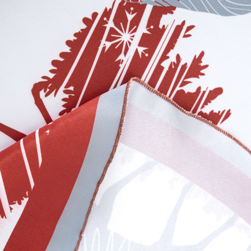 Christmas Tablecloth Rectangle - White 60x84in - Red Pine Tree
