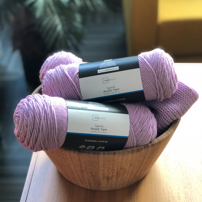 Sparkle Acrylic Yarn 5oz - Sweet Violet - Medium Weight Glitter Yarn for Knitting & Crochet