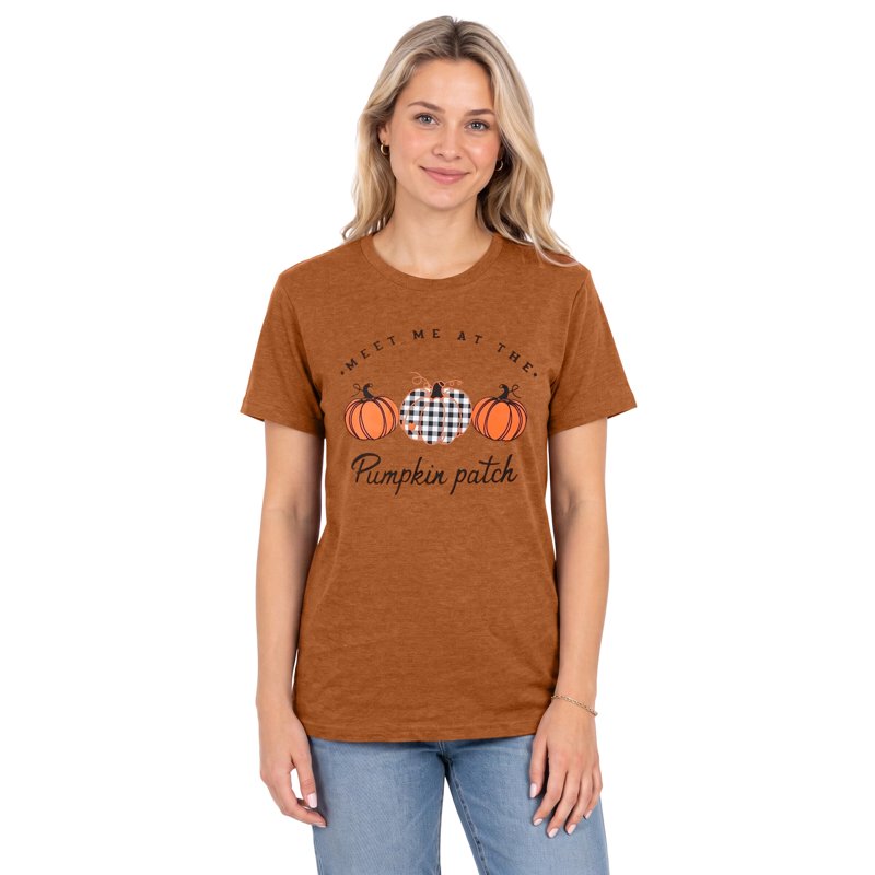 Halloween Pumpkin Graphic T-Shirt for Women - XL C-Brown