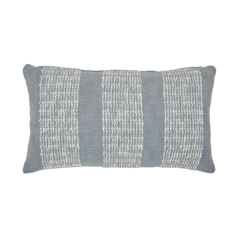 2 Pack Grey Textured Panel Stripe Cotton-Rich Decorative Pillows - 14x24 Inches