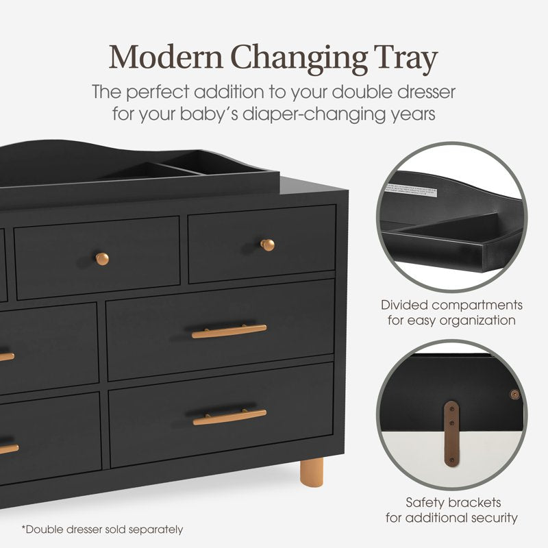 Changing Tray for Double Dressers - Black