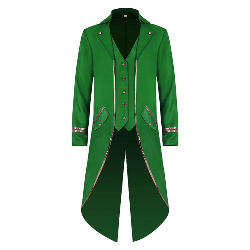 Men's Retro Tuxedo Costume - Green, Small Halloween Party Wear