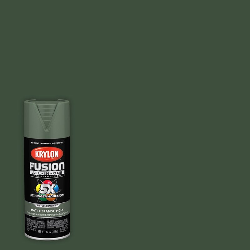Matte Spray Paint - Krylon Fusion All-In-One, 12 oz, Spanish Moss, 6 Pack