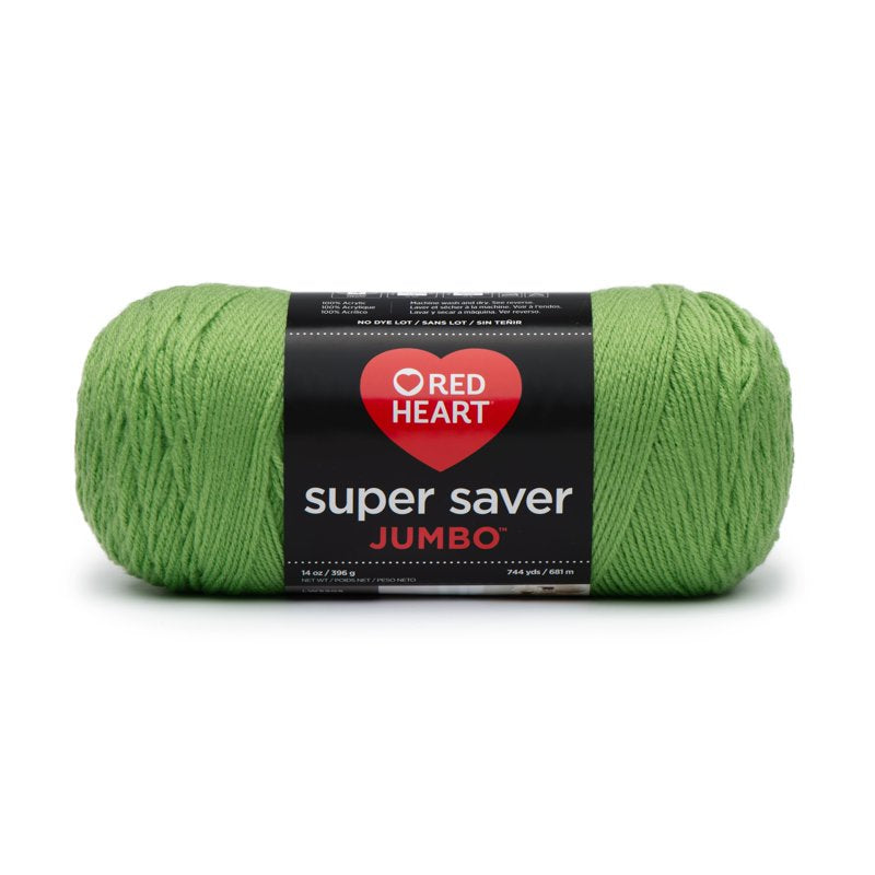 Red Heart Super Saver Jumbo Yarn - Spring Green 2 Pack for Knitting & Crocheting