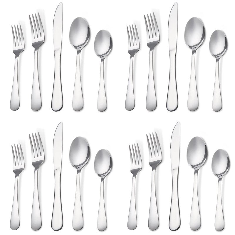 20-Piece Stainless Steel Flatware Set for 4 - Silver