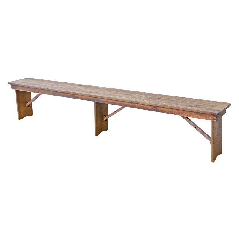 Rustic Farmhouse Pine Wood Folding Bench - 96x12 Inch