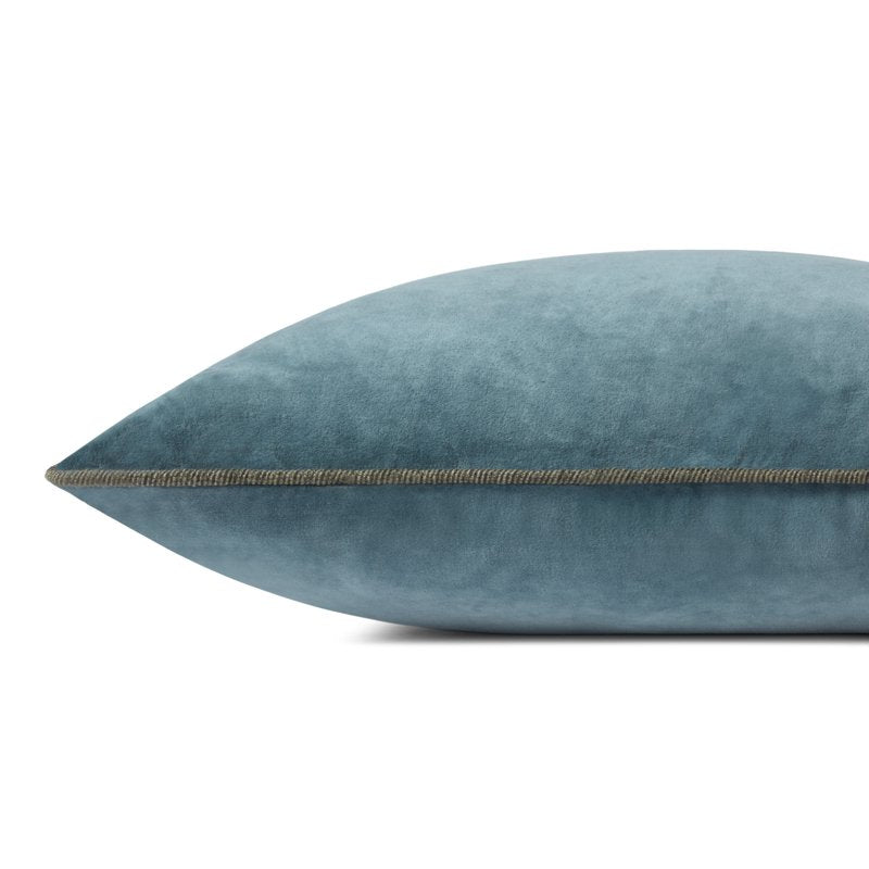 Blue Velvet Throw Pillow 22x22 Inches - Decorative Cushion for Living Room & Bedroom