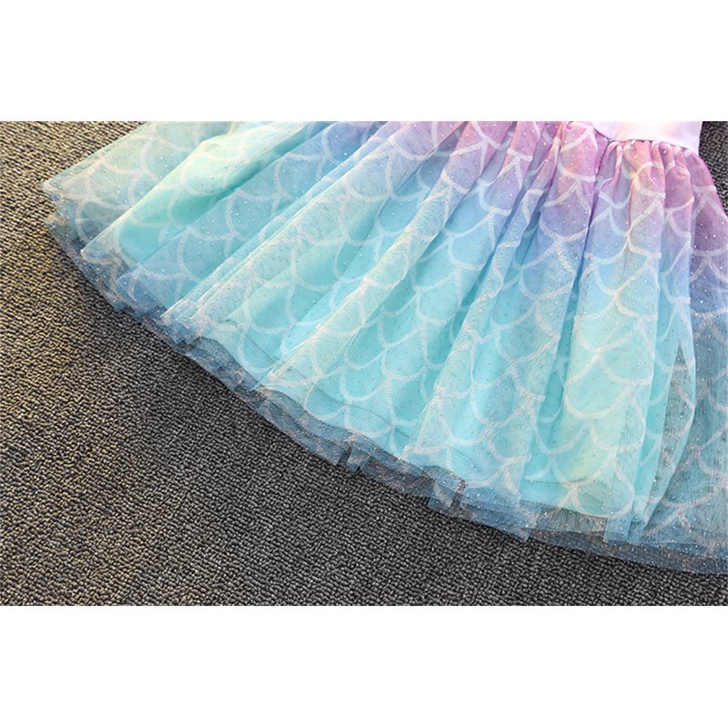 Purple Mermaid Princess Dress for Toddler Girls 5-6T Halloween Birthday Party