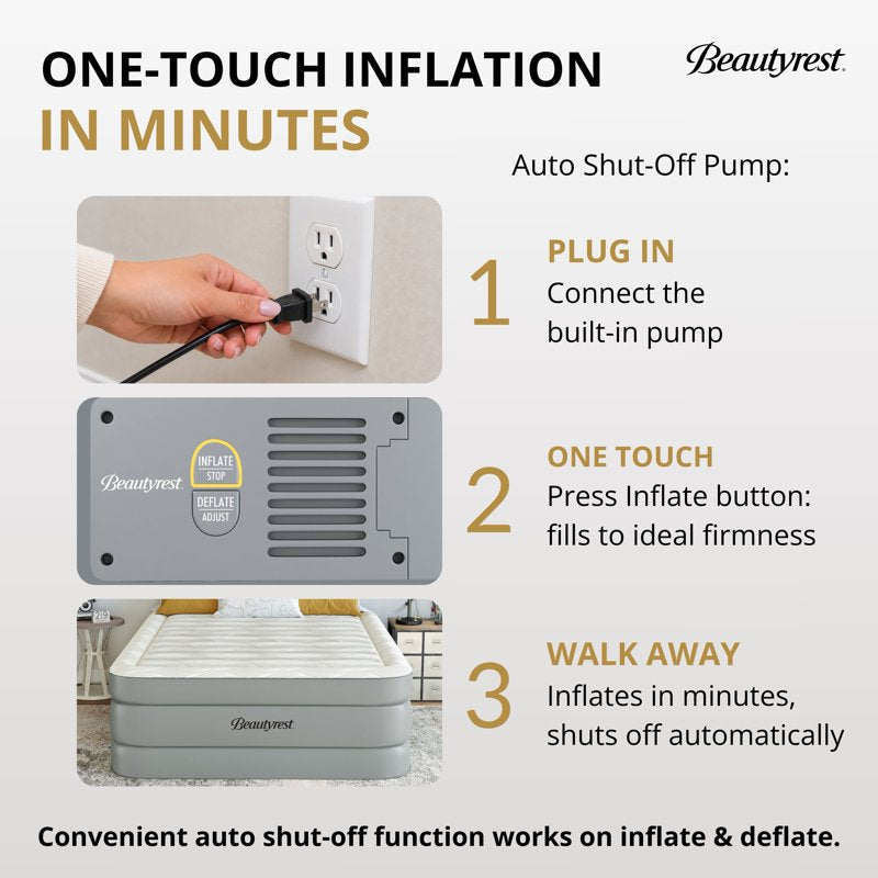 Full Size Luxury Air Mattress with Auto Shut-Off Pump - Cooling Top - Raised 20in