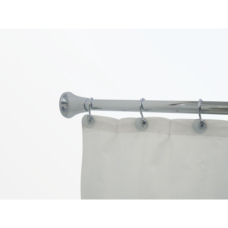 Adjustable Metal Shower Curtain Rod Set with Hooks - Chrome, 42-72 Inches
