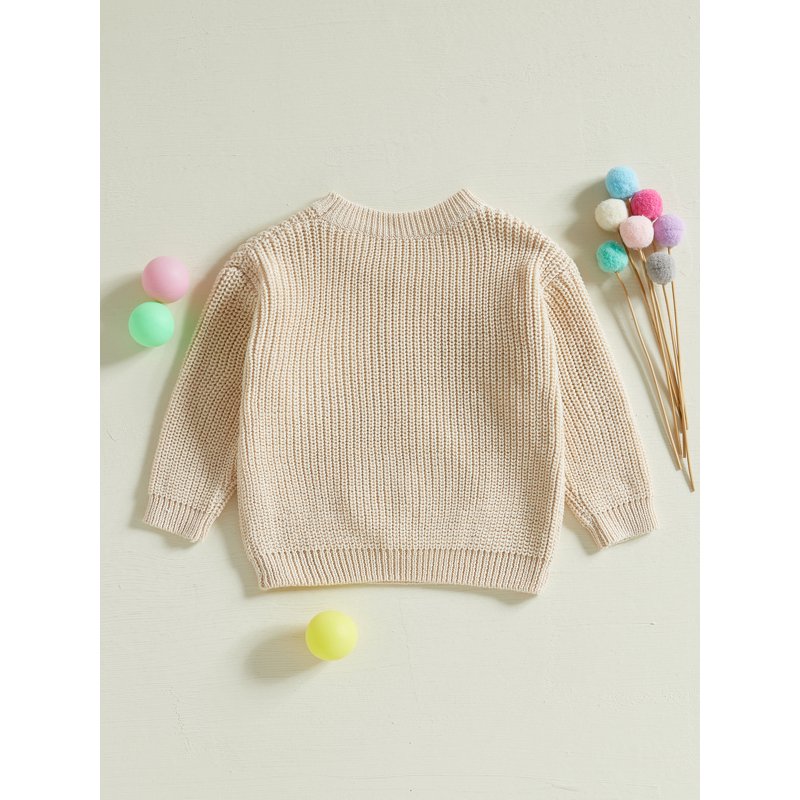 Toddler Boy Girl Fall Sweater with Golf Letter Embroidery - Style 42, 3-6 Months