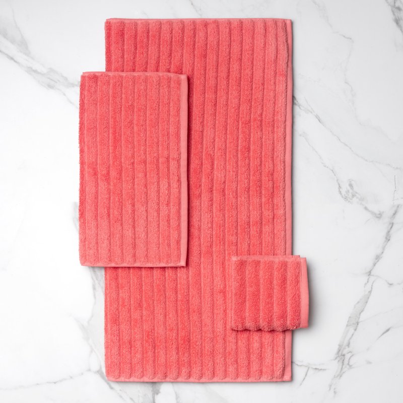 Mainstays Island Coral Performance Textured Bath Towel Set - 6 Pieces