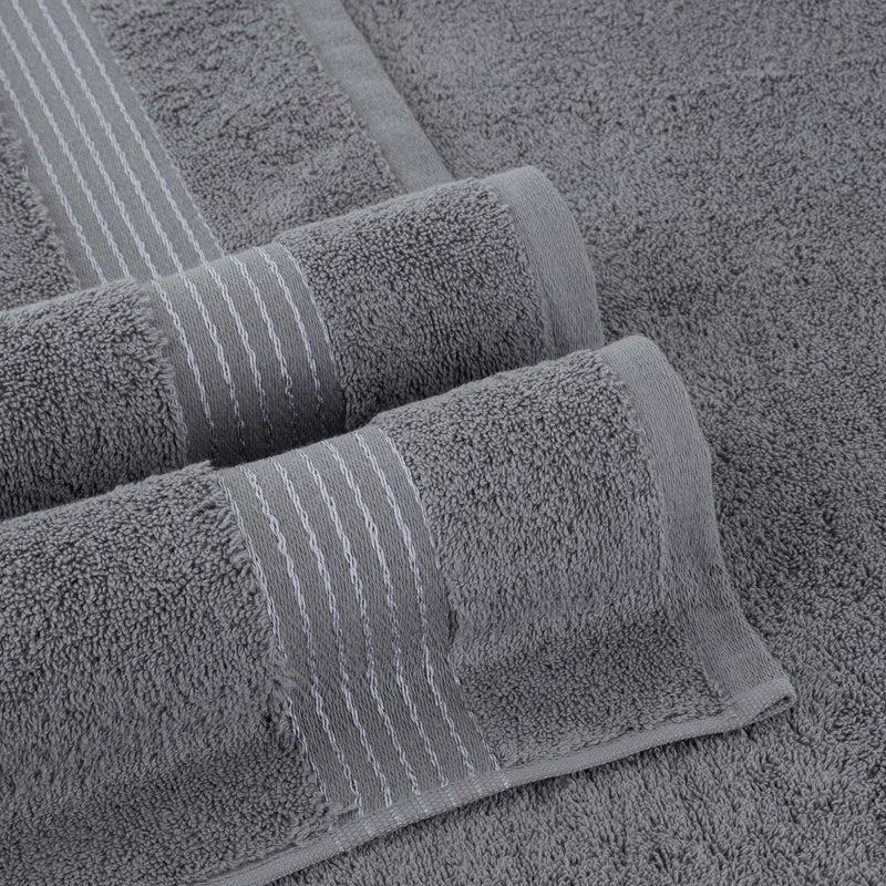 Grey Turkish Cotton 6-Piece Towel Set - Bath, Hand & Washcloths