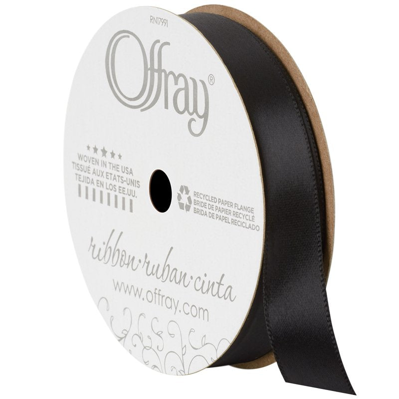 Black Satin Ribbon Set - 3 Pack 5/8 inch x 18 ft Craft & Gift Wrap