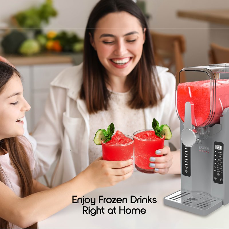Slushie Machine & Soft Serve Ice Cream Maker - 2.6L Gray