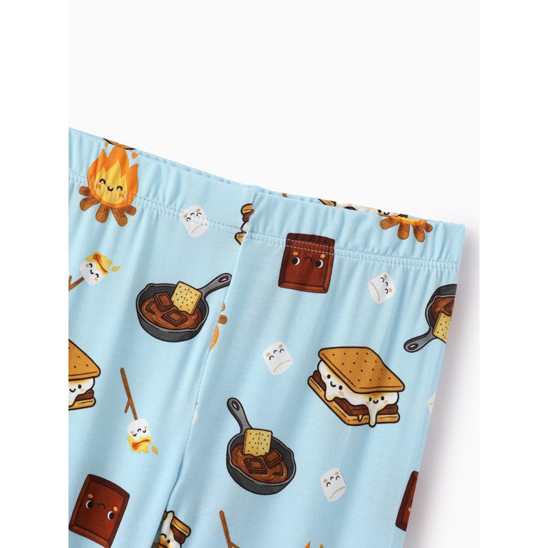 Toddler Bamboo Viscose Pajama Set - Camping Print, 3T, Blue Grey