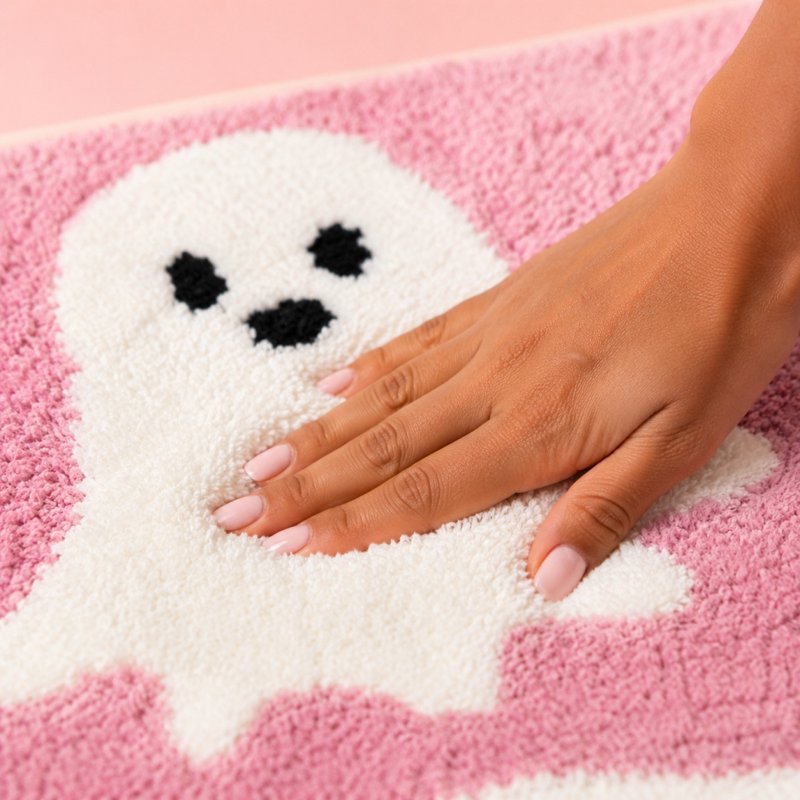 Halloween Door Mat - Ghost G Design 24x16 Inch Non-Slip Entryway Rug