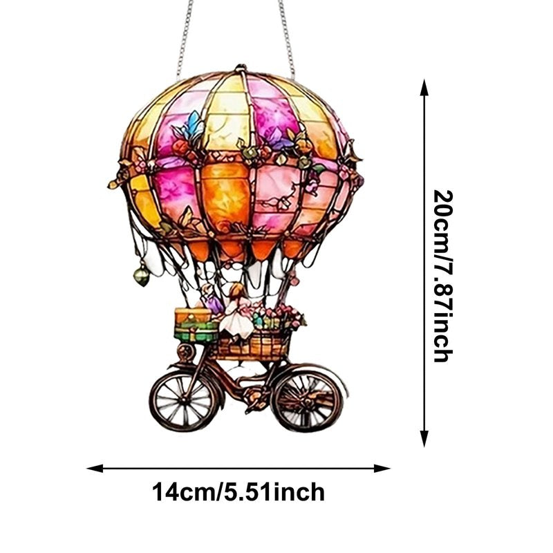 Hot Air Balloon Acrylic Ornament - Window, Garden & Patio Decor - Variation 036