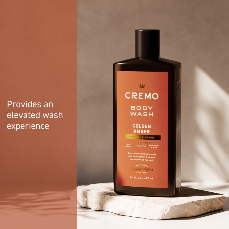 Golden Amber Body Wash for Men - Hydrating & Nourishing Formula, 16 FL OZ
