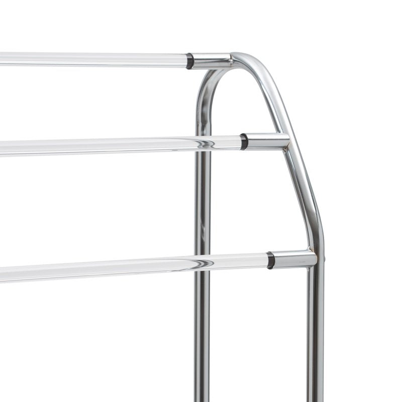 Freestanding Acrylic Towel Rack with 3 Shelves - Over Toilet Bathroom Organizer - Chrome Finish