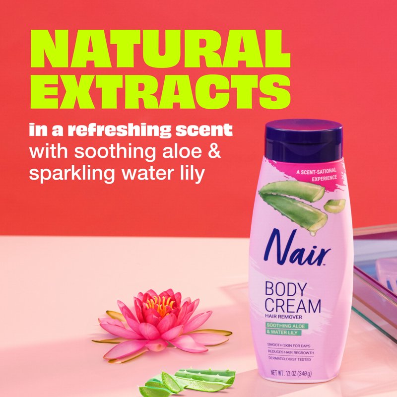 Hair Removal Body Cream - Aloe and Water Lily, 7.9 oz