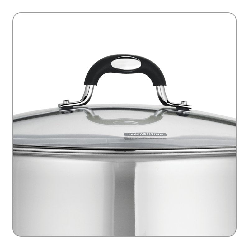 Stainless Steel 12 Quart Covered Stock Pot - Tri-Ply Base