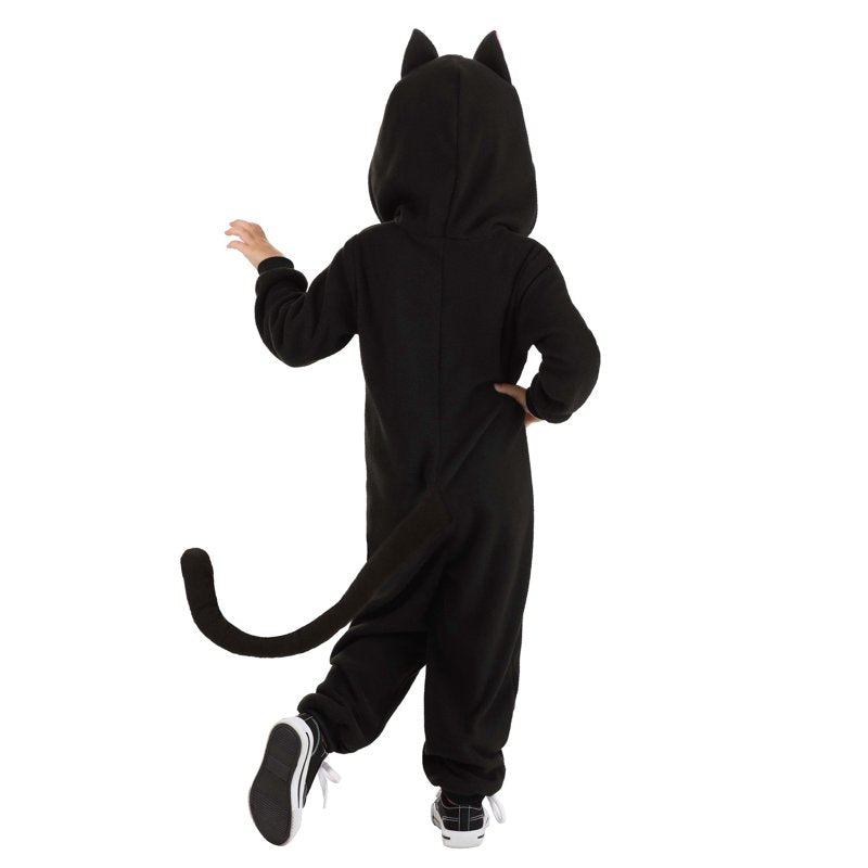 Toddler Black Cat Onesie Costume - 4T Fleece Halloween Dress-Up