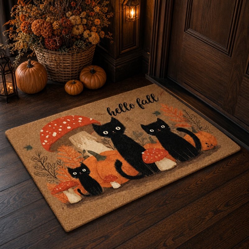 Halloween Doormat W - 15.8x23.6 Inch Non-Slip Absorbent Front Door Mat
