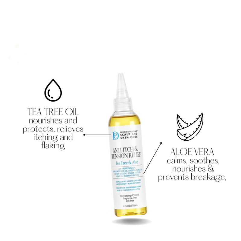 Scalp Care Anti-Itch & Tension Relief Hair Oil with Tea Tree & Aloe - 3 Pack