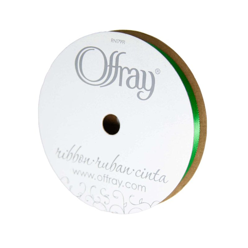 (3 Pack) Offray Emerald Green Satin Ribbons - 3/8 Inch, 18 Feet, Craft & Sewing Trim
