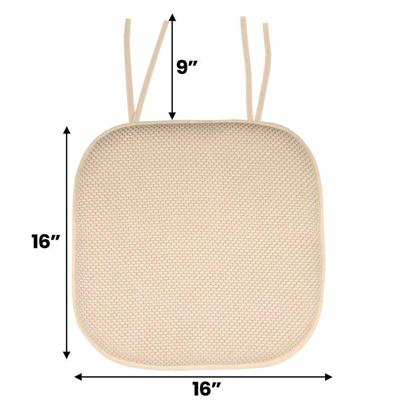 Memory Foam Chair Cushion Pad with Non-Slip Back - 4-Pack, Linen