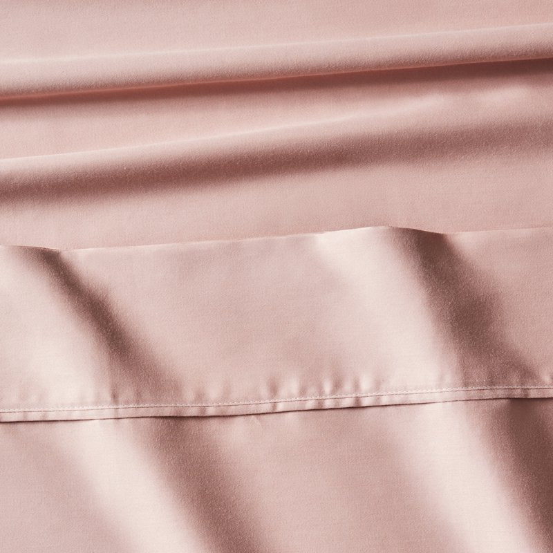 King Cotton Sateen Bed Sheet Set - 300 Thread Count Antique Blush
