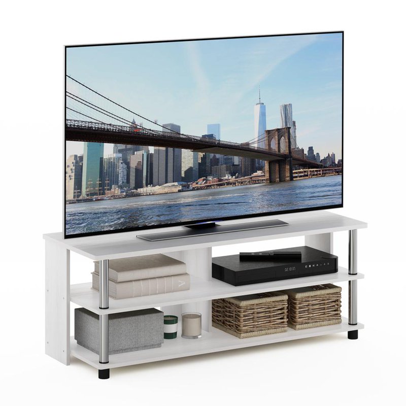 3-Tier TV Stand for TVs up to 48 Inch - White Oak Finish