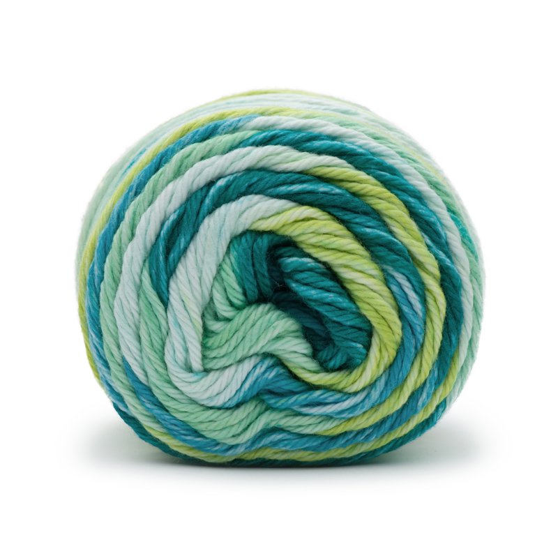 Peaches & Crème Stripey Cotton Yarn - Green Stripes, 2 Pack, 56.7g