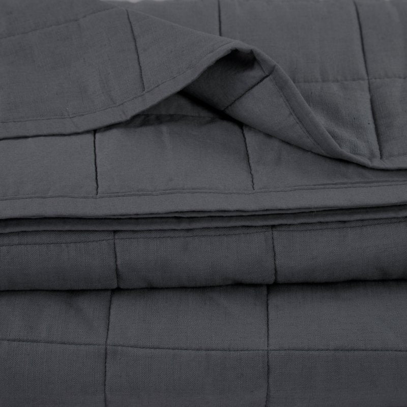 Allswell Cotton Linen Blend Quilt Set - Full/Queen, Shark Grey