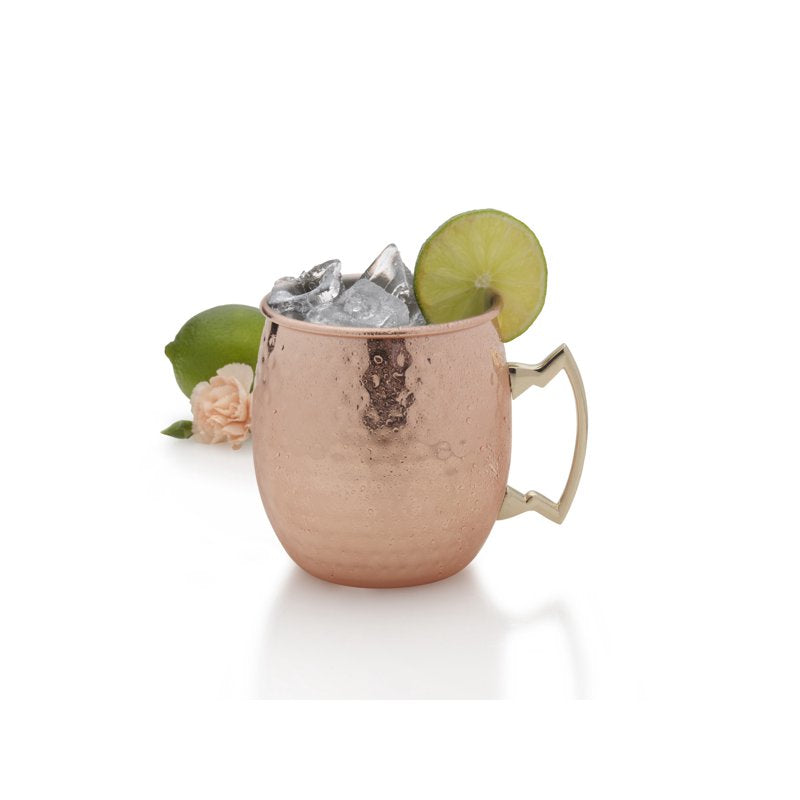 18-Ounce Hammered Moscow Mule Mug - Copper Plated Stainless Steel