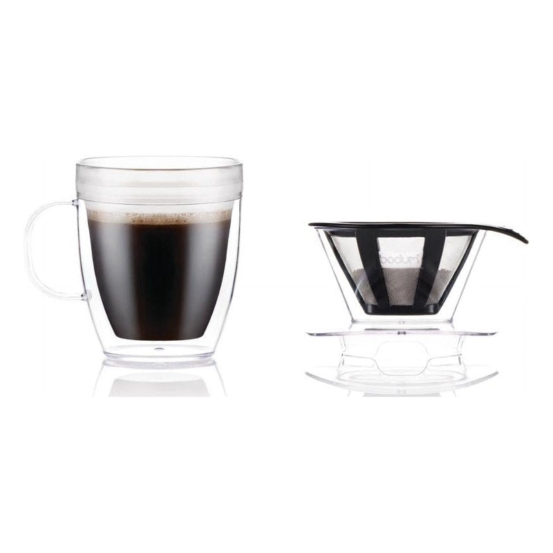Pour Over Coffee Dripper Set with Double Wall Mug - 12 Ounce