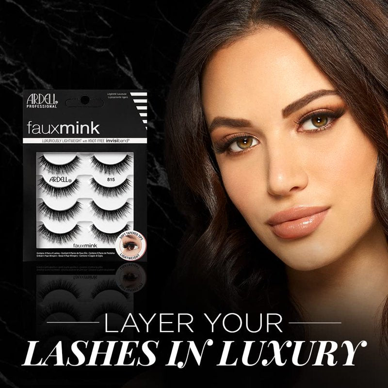 Faux Mink False Eyelashes - 4 Pairs Medium Volume Rounded Lash Set