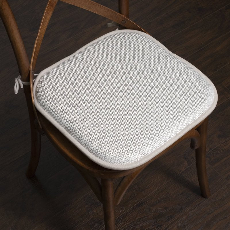 16" x 16" Silver and White Solid Print Chair Pads - 4 Pack